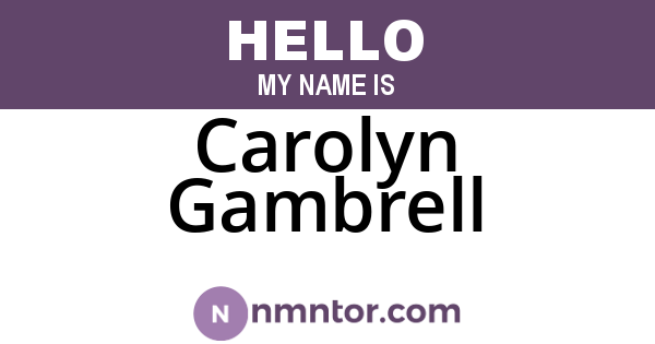 Carolyn Gambrell