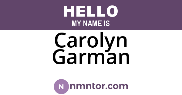 Carolyn Garman