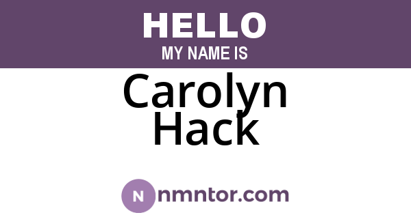 Carolyn Hack