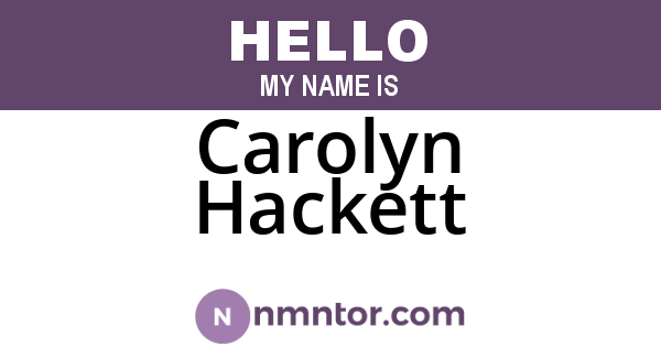 Carolyn Hackett