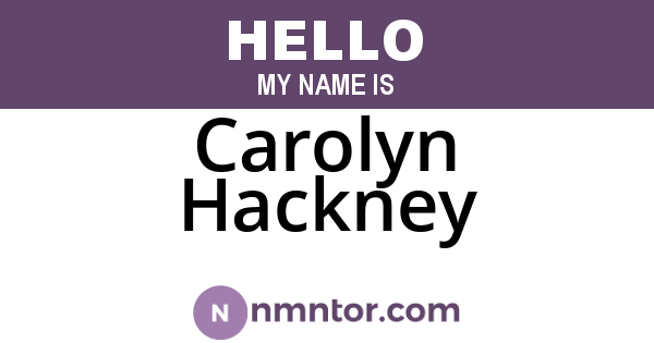 Carolyn Hackney