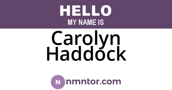 Carolyn Haddock