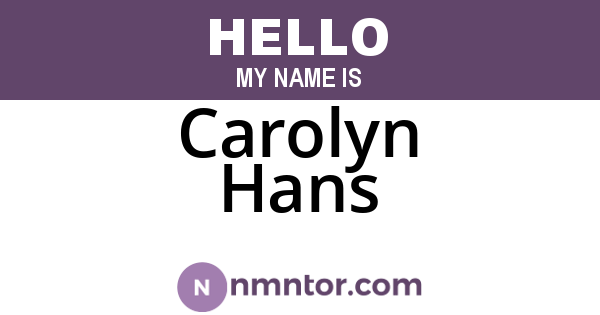 Carolyn Hans