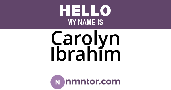 Carolyn Ibrahim
