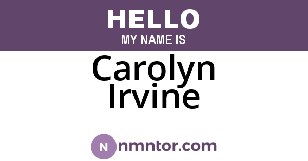 Carolyn Irvine