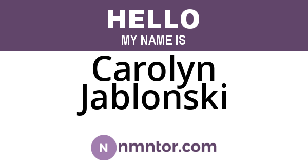 Carolyn Jablonski