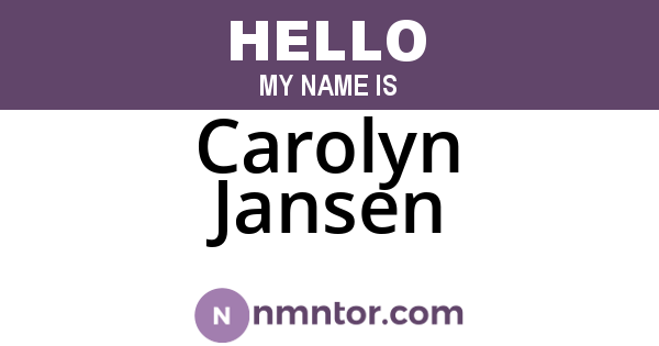 Carolyn Jansen