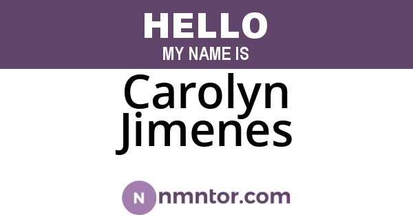 Carolyn Jimenes