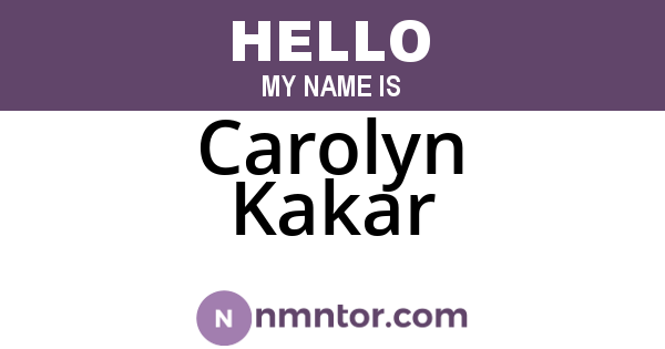 Carolyn Kakar