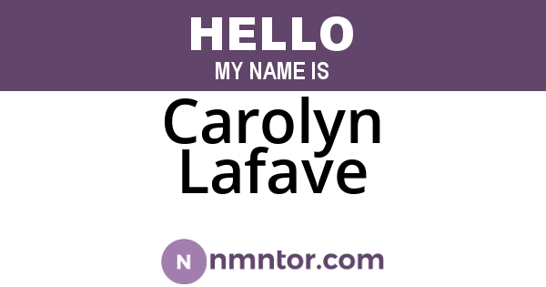 Carolyn Lafave