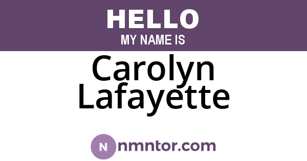 Carolyn Lafayette