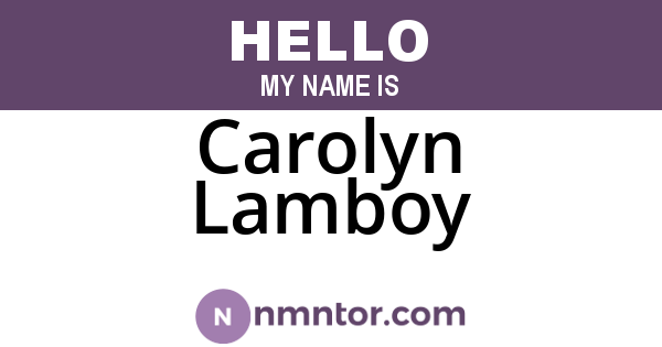 Carolyn Lamboy