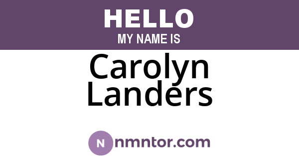 Carolyn Landers
