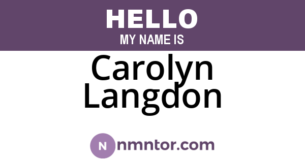 Carolyn Langdon