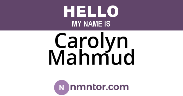 Carolyn Mahmud