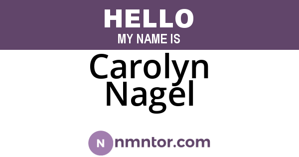 Carolyn Nagel