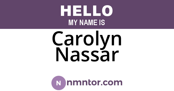 Carolyn Nassar