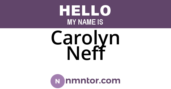 Carolyn Neff