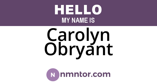Carolyn Obryant