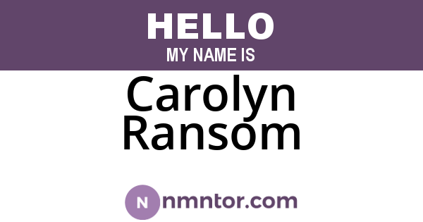 Carolyn Ransom