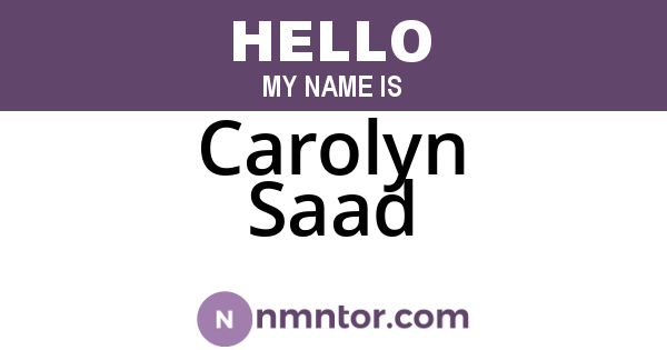 Carolyn Saad