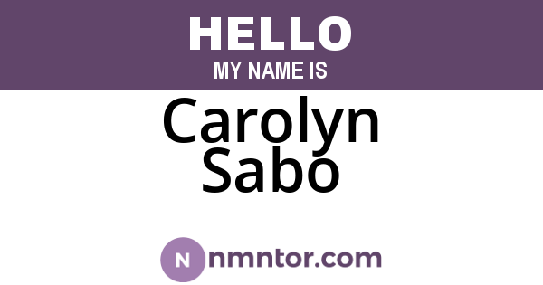 Carolyn Sabo