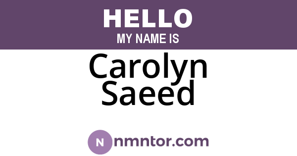 Carolyn Saeed
