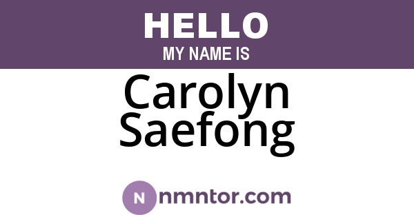 Carolyn Saefong