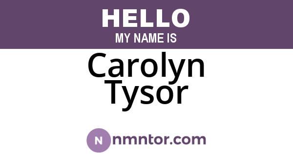 Carolyn Tysor