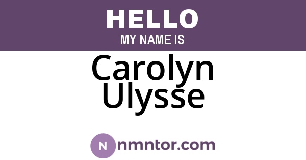 Carolyn Ulysse