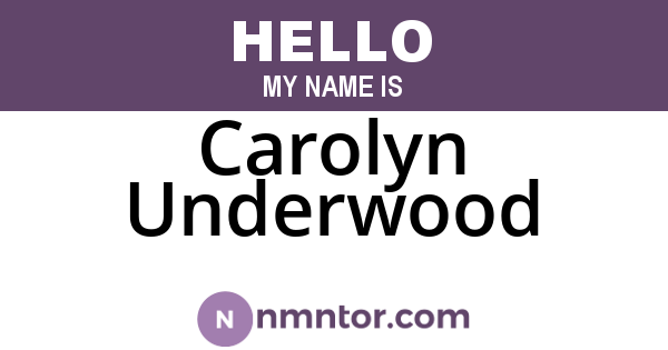 Carolyn Underwood