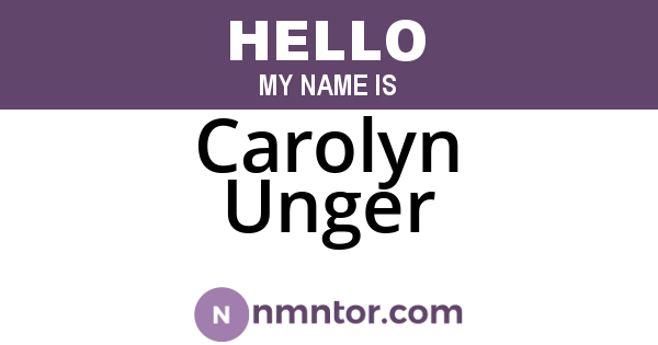 Carolyn Unger