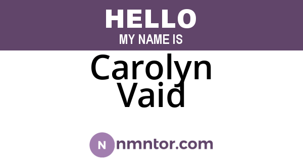 Carolyn Vaid