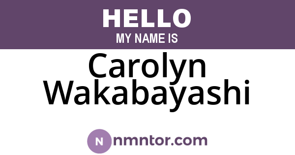 Carolyn Wakabayashi