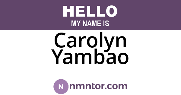 Carolyn Yambao