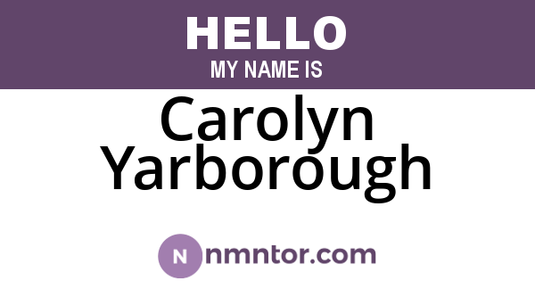 Carolyn Yarborough