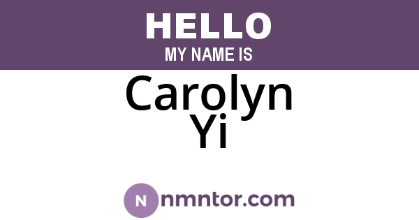 Carolyn Yi