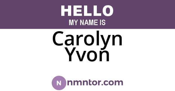 Carolyn Yvon