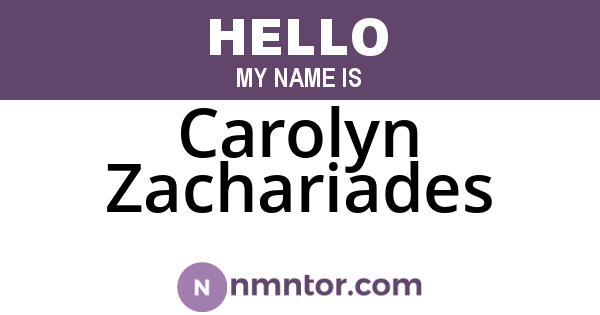 Carolyn Zachariades
