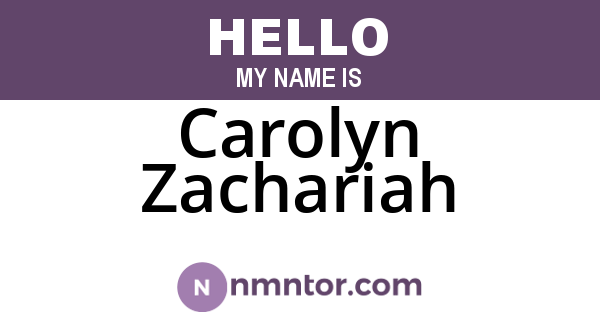 Carolyn Zachariah