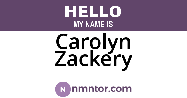 Carolyn Zackery