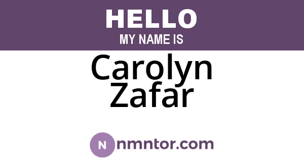 Carolyn Zafar