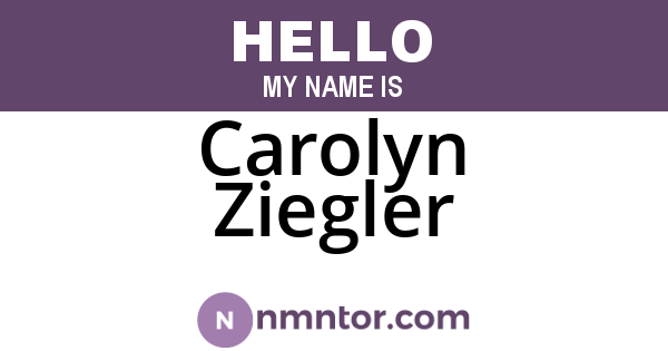 Carolyn Ziegler