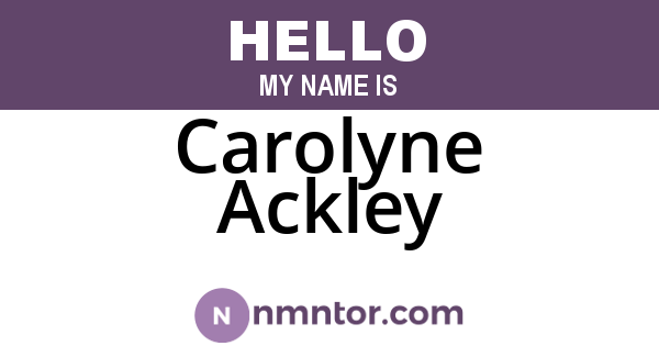 Carolyne Ackley