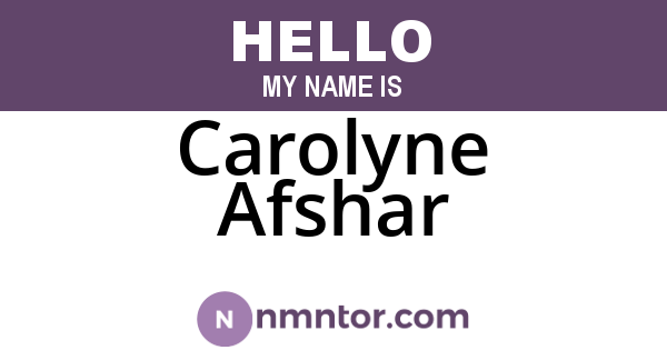 Carolyne Afshar