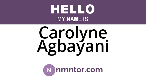 Carolyne Agbayani