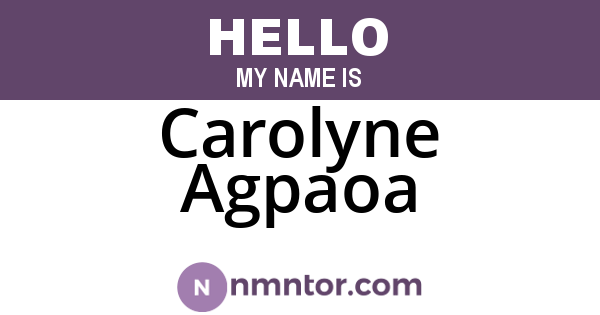 Carolyne Agpaoa