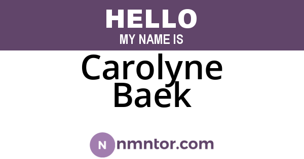 Carolyne Baek