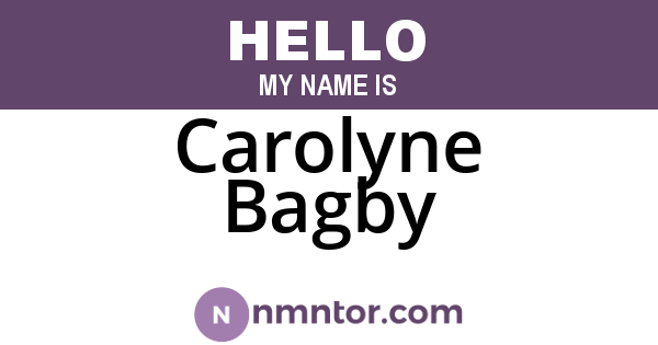 Carolyne Bagby