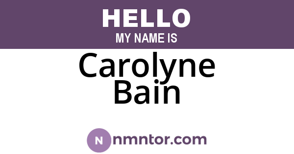 Carolyne Bain